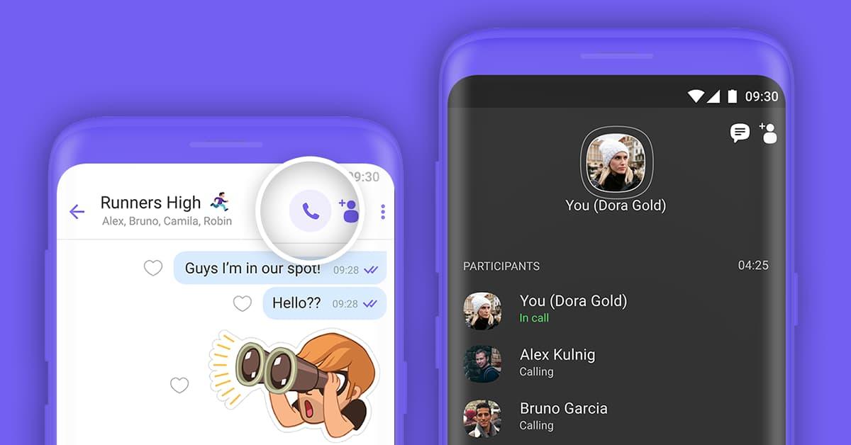 Viber发起多达20人的群组视频通话