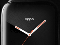 Oppo智能手表的第二张图片显示了弯曲的3D玻璃