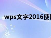 wps文字2016使用教程（WPS文字2007）